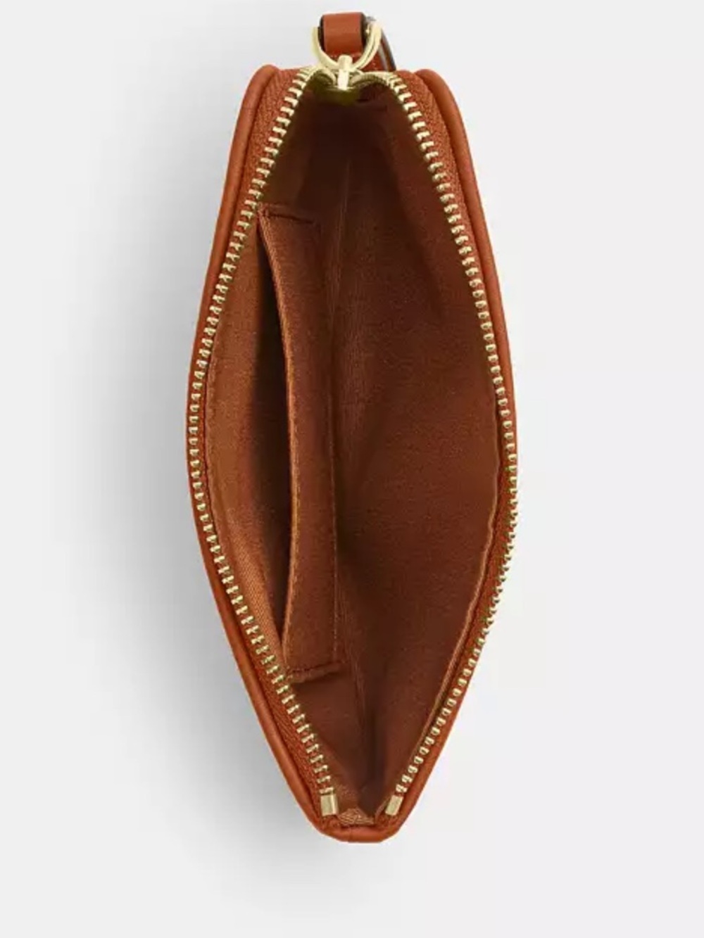 Coach Corner Zip Wristlet in Burnished Amber Brown & Gold Hardware - Picture 4 of 14